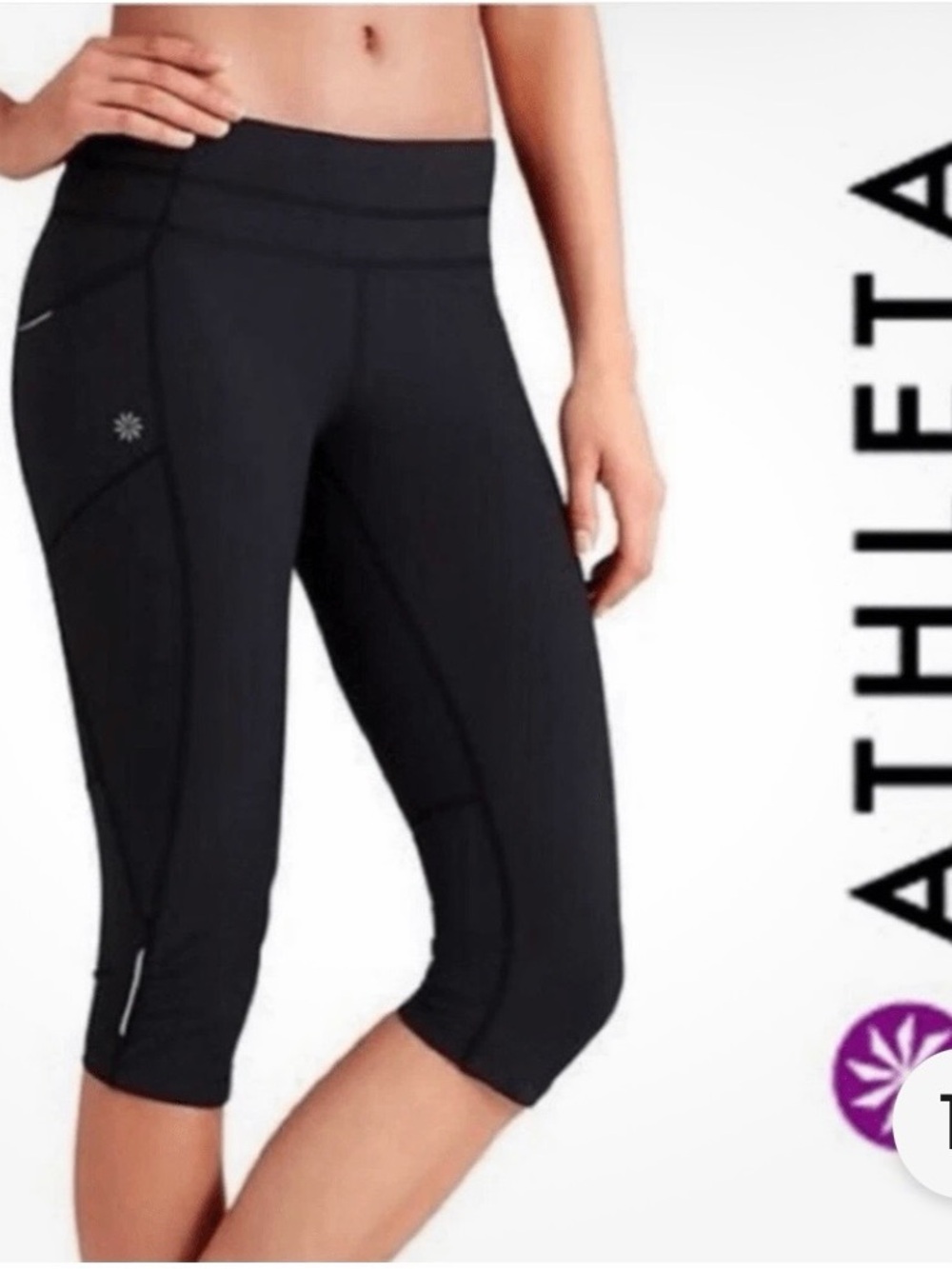 Athleta Black Dobby Be Free knickers Size Medium EUC great for hiking in.